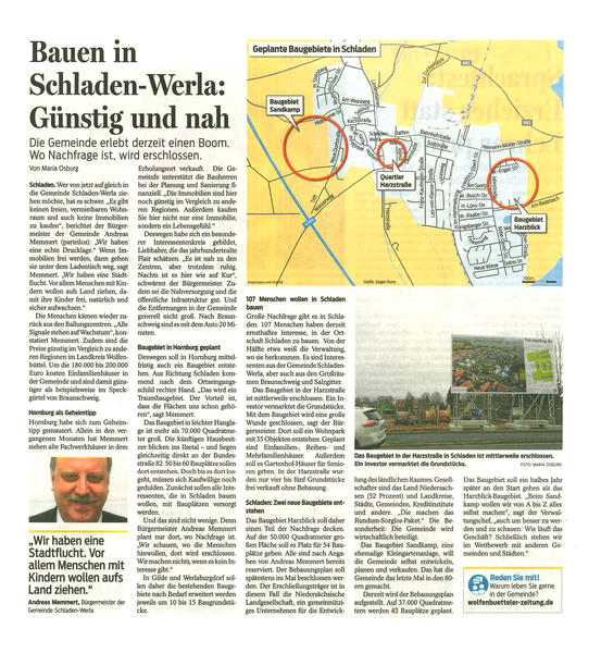 Pressebericht - Bauen in Schladen-Werla: günstig und nah